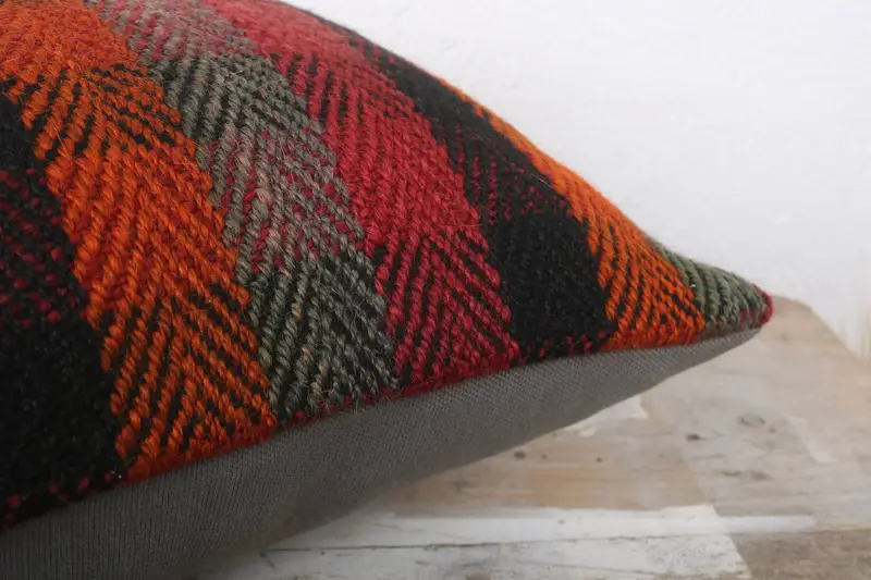 12x24 Red Pillow Case, Pillow, Shabby Chic Cushion, Throw Kilim Pillow, Vintage Kilim Pillow, Indoor Pillow Case, Kilim Pillow Cover - 6
