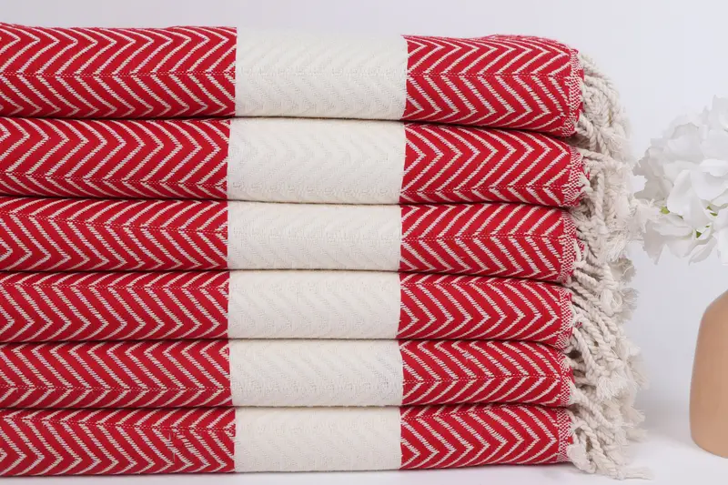 Bridesmaid Gifts Personalized, 70x40 Cotton Zig zag Towel, Handmade Gift, Turkish fouta towel for outdoor use, Organic towel, Best Beach Towel - 3