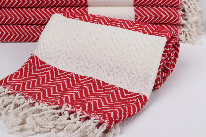 Bridesmaid Gifts Personalized, 70x40 Cotton Zig zag Towel, Handmade Gift, Turkish fouta towel for outdoor use, Organic towel, Best Beach Towel - 4