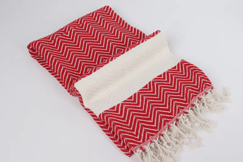 Bridesmaid Gifts Personalized, 70x40 Cotton Zig zag Towel, Handmade Gift, Turkish fouta towel for outdoor use, Organic towel, Best Beach Towel - 6