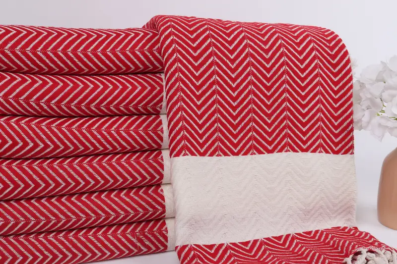 Bridesmaid Gifts Personalized, 70x40 Cotton Zig zag Towel, Handmade Gift, Turkish fouta towel for outdoor use, Organic towel, Best Beach Towel - 2