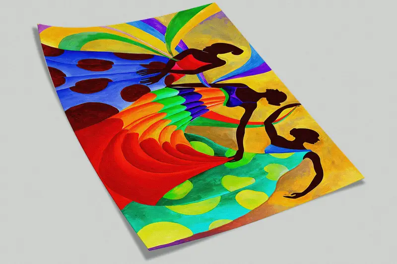African Woman Wall Paper, Custom Wall Paper, Modern Wall Paper, Paper Wall Art, African Dancers Painting, Ethnic Wallpaper, - 9