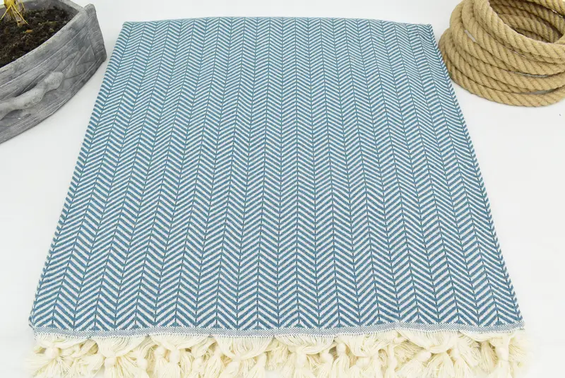 92x76 Cotton Chevron Towel, Bedspread, Engagement Gift, Halloween Blanket, Throw Blanket, Housewarming Gift, Personalized Home Gift Wedding - 5