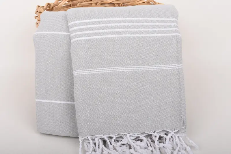 Woven Blanket, Decorative Blanket, 88x60 Cotton Striped Towel, Valentines Gift, Bedspread, Turkish Throw Blanket, Beach Theme Wedding Gift - 5