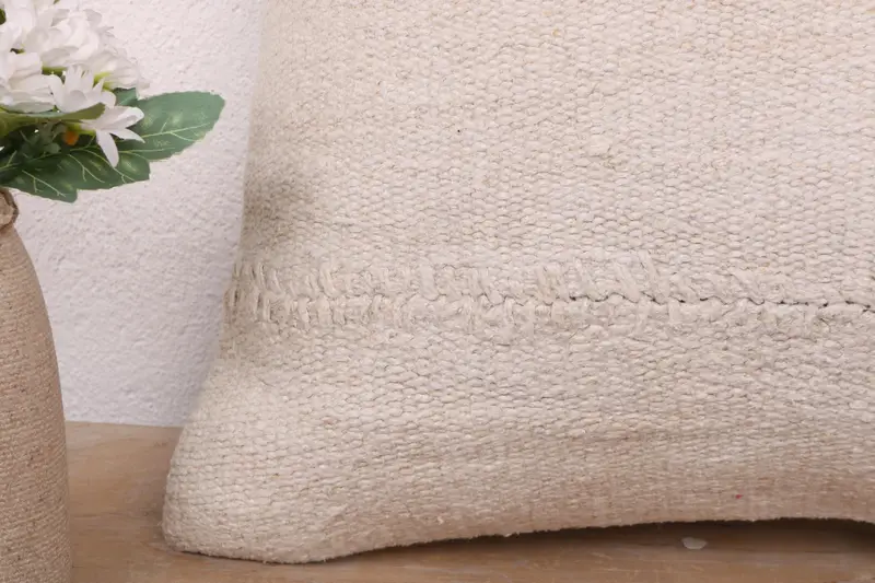 Handmade Kilim Cushion, Throw Kilim Pillow, 16x16 White Cushion Cover, Kilim Rug Cushion, Interior Designer Pillow, Pastel Pillow Sham, Pillow Sham - 3