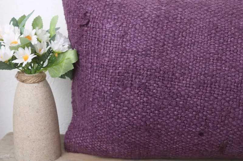 Kilim Pillow Cover, Authentic Pillow, Kilim Pillow, Personalized Gift Pillow Pillow Sham, Throw Kilim Pillow, 12x24 Purple Pillow, Pillow - 3
