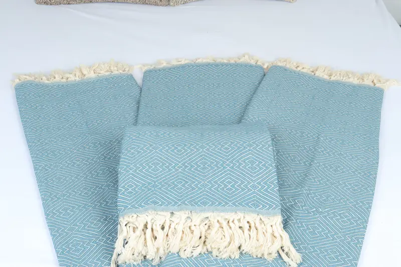 Bridal Shower Gift, Boho Throw Blankets, 92x80 Cotton Diamond Towel, Housewarming Gift, Wedding Gift For Bride, Wedding Gift Customized Blanket - 5