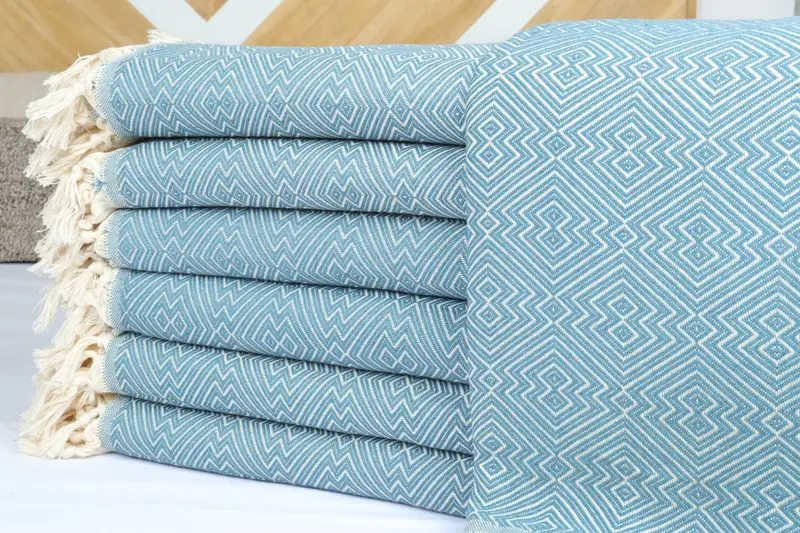 Bridal Shower Gift, Boho Throw Blankets, 92x80 Cotton Diamond Towel, Housewarming Gift, Wedding Gift For Bride, Wedding Gift Customized Blanket - 2