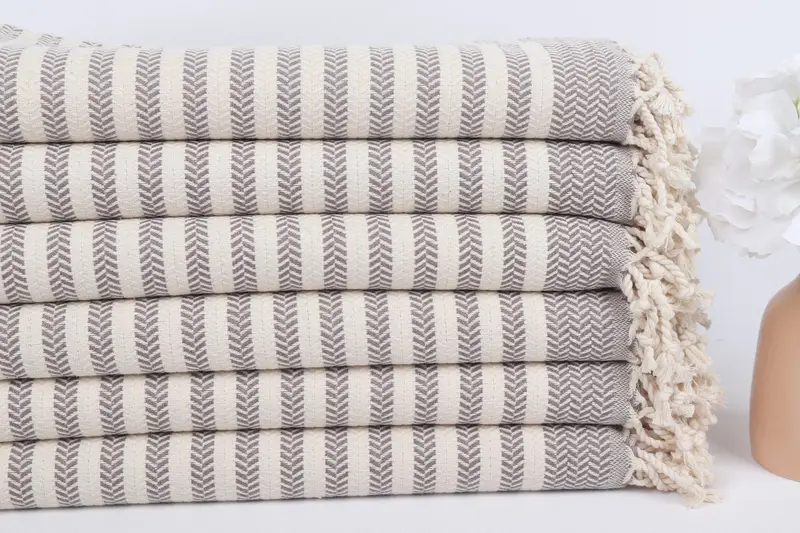 70x40 Cotton Chevron Towel, Hammam towel, Turkish Towel Monogram, Organic Turkish towel, Luxury Beach Towel, Housewarming Gift, Customized Towels - 3
