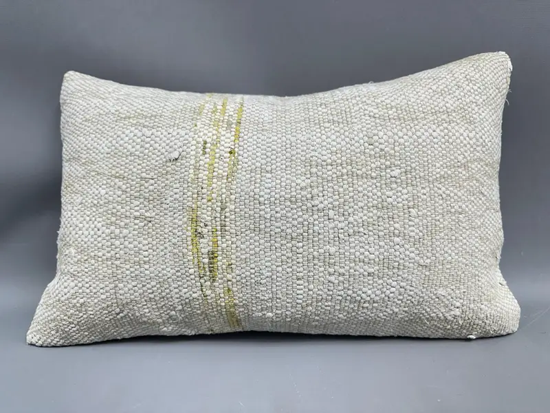 Outdoor Cushion, Pillow, Handmade Kilim Cushion, Pillow for Couch, Designer Throw Pillow, 12x20 Beige Pillow Case, Kilim Cushion Sham - 4