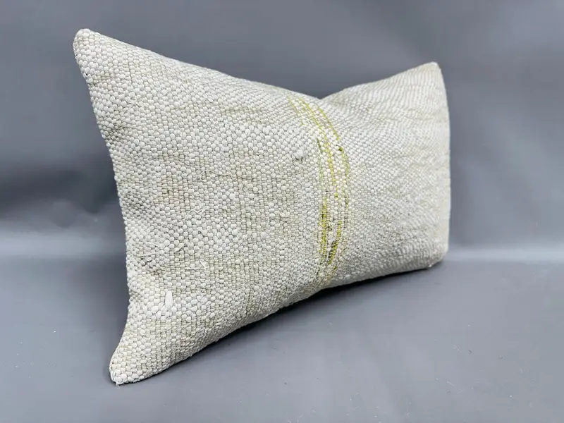 Outdoor Cushion, Pillow, Handmade Kilim Cushion, Pillow for Couch, Designer Throw Pillow, 12x20 Beige Pillow Case, Kilim Cushion Sham - 2