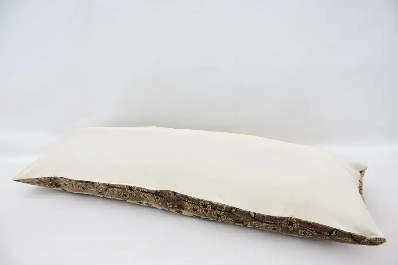 Interior Designer Pillow, Turkish Pillow, Handmade Cushion Cover, Handmade Rug Seat Pillow, 16x48 Beige Cushion Case, Pillow, Kilim Pillow Cover - 6