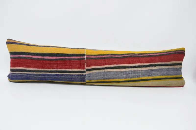 Pillow Case, Vintage Kilim Throw Pillow, Home Decor Pillow, Vintage Kilim Pillow, Handmade Throw Cushion, 12x48 Red Cushion Case - 1