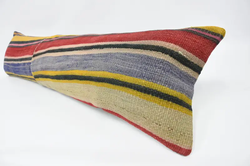 Pillow Case, Vintage Kilim Throw Pillow, Home Decor Pillow, Vintage Kilim Pillow, Handmade Throw Cushion, 12x48 Red Cushion Case - 5