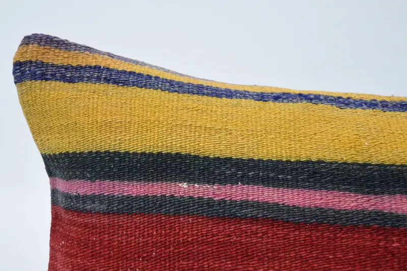 Pillow Case, Vintage Kilim Throw Pillow, Home Decor Pillow, Vintage Kilim Pillow, Handmade Throw Cushion, 12x48 Red Cushion Case - 2