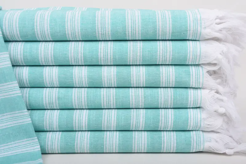 Best Friend Gift, Organic Cotton Striped Towel, 40x71 Inches