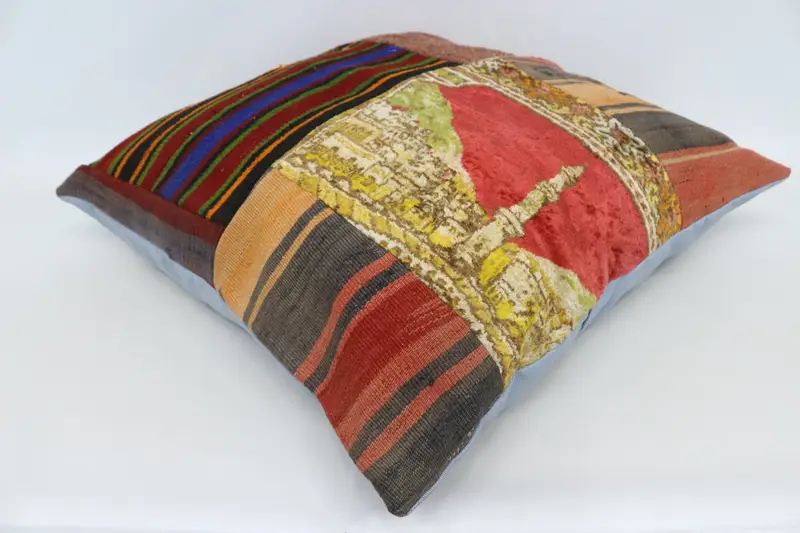 Kilim Pillow Cover, Pillow Sham, 28x28 Brown Cushion, Gift Pillow, Neutral Cushion Cover, Hippie Throw Pillow Case, Pillow for Couch - 6