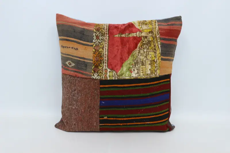 Kilim Pillow Cover, Pillow Sham, 28x28 Brown Cushion, Gift Pillow, Neutral Cushion Cover, Hippie Throw Pillow Case, Pillow for Couch - 1