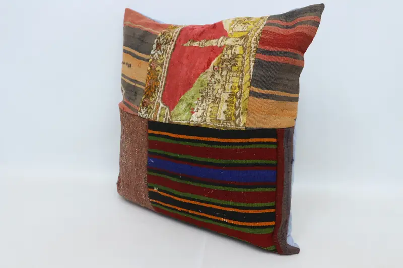 Kilim Pillow Cover, Pillow Sham, 28x28 Brown Cushion, Gift Pillow, Neutral Cushion Cover, Hippie Throw Pillow Case, Pillow for Couch - 4