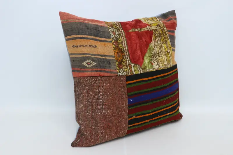 Kilim Pillow Cover, Pillow Sham, 28x28 Brown Cushion, Gift Pillow, Neutral Cushion Cover, Hippie Throw Pillow Case, Pillow for Couch - 3