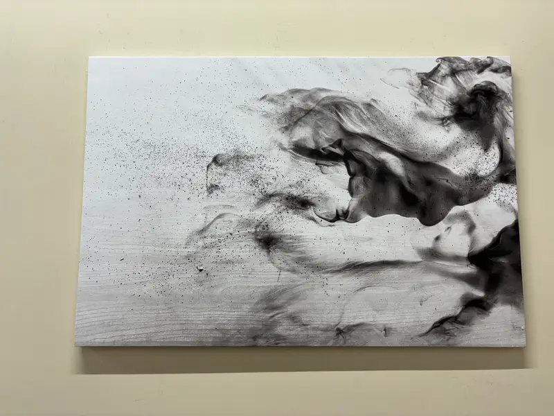 抽象的なスモーク キャンバス: 現代的な白黒アート プリント