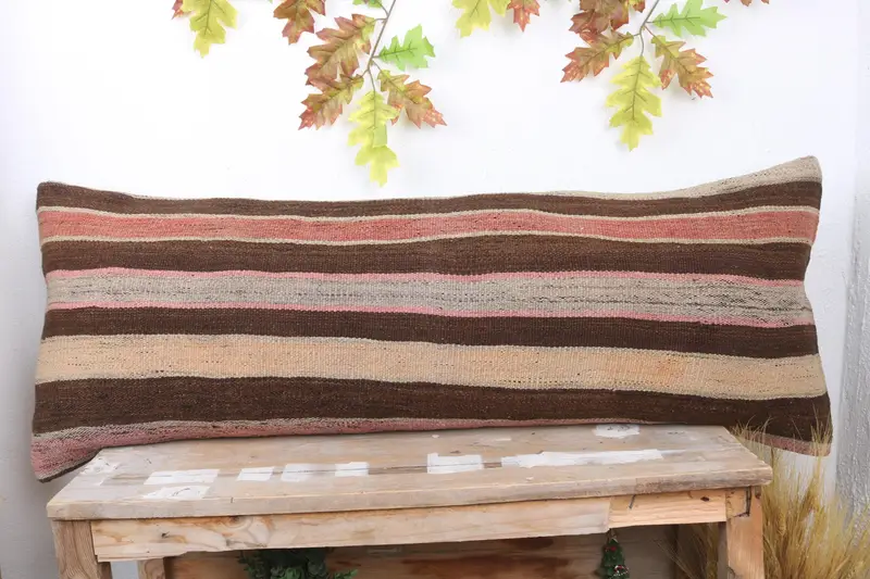 Traditional Cushion, Gift Pillow, 16x43 Brown Cushion, Cushion, Boho Pillow Sham Cover, Antique Pillows, Personalized Gift Pillow Cushion Case - 2
