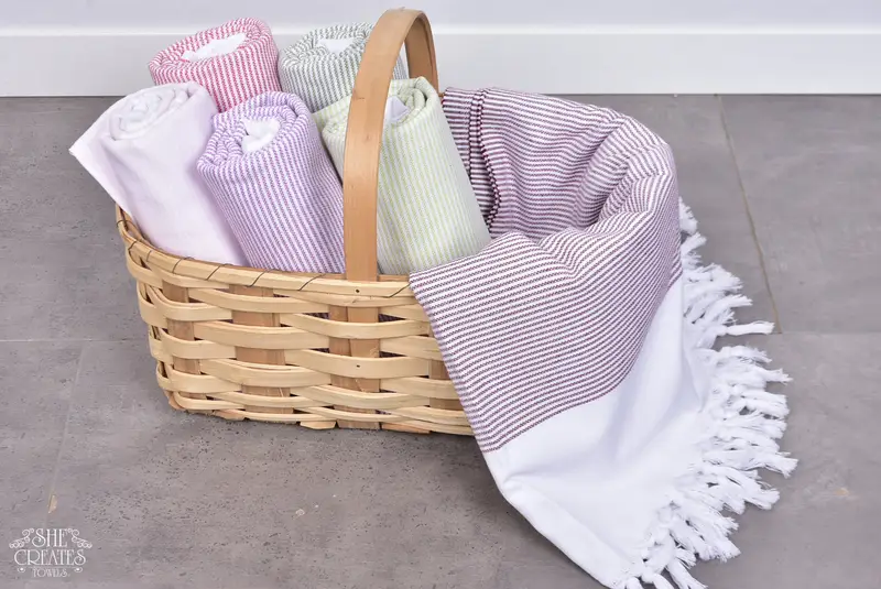 Beach Theme Bachelorette Party Gifts, 70x40 Cotton Striped Towel, Bachelorette Party Favor, Embroidered Towel, Hammam towel, Peshtemal Towel - 7