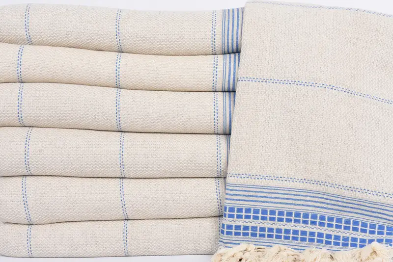 Gift For The Home Decor, Family Gift Basket, Gift For Coworker, Throw Blanket, 96x94 Linen Striped Towel, Decorative Blanket, Turkish Blanket - 2