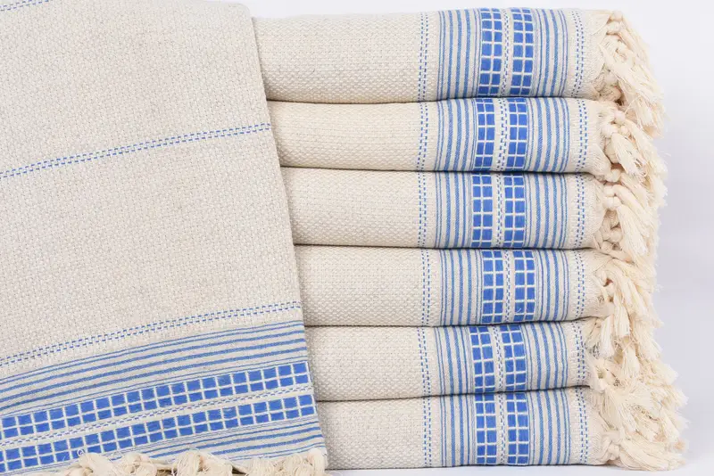 Gift For The Home Decor, Family Gift Basket, Gift For Coworker, Throw Blanket, 96x94 Linen Striped Towel, Decorative Blanket, Turkish Blanket - 1