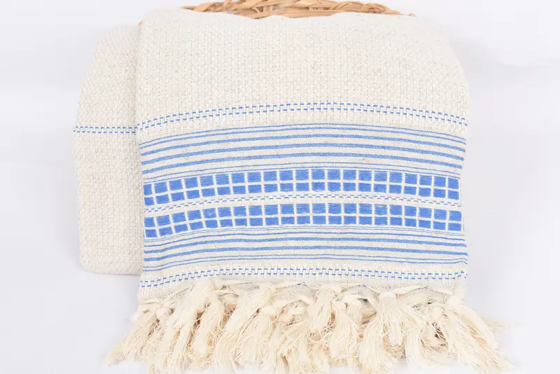 Gift For The Home Decor, Family Gift Basket, Gift For Coworker, Throw Blanket, 96x94 Linen Striped Towel, Decorative Blanket, Turkish Blanket - 5