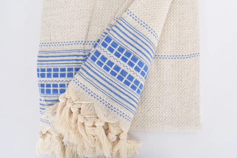 Gift For The Home Decor, Family Gift Basket, Gift For Coworker, Throw Blanket, 96x94 Linen Striped Towel, Decorative Blanket, Turkish Blanket - 8