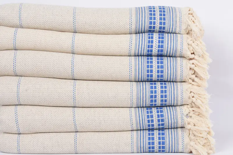 Gift For The Home Decor, Family Gift Basket, Gift For Coworker, Throw Blanket, 96x94 Linen Striped Towel, Decorative Blanket, Turkish Blanket - 3