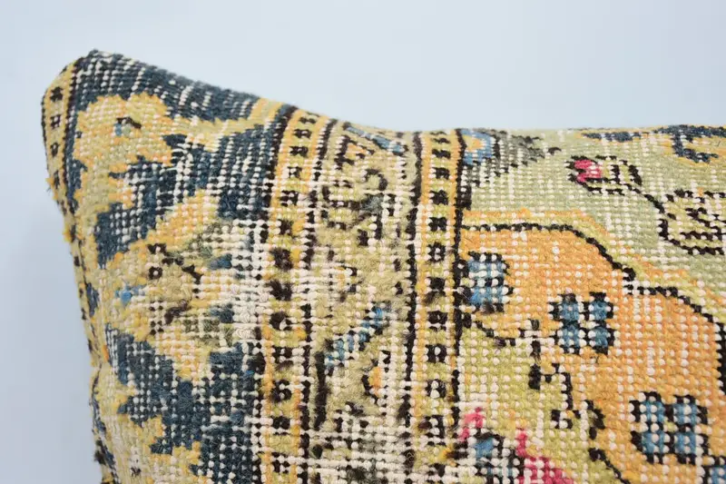 Pillow for Sofa, Accent Pillow Sham, Oriental Pillow Cover, Kilim Pillow Cover, Cushion Cover, Turkish Pillow, 16x24 Blue Pillow Sham - 2