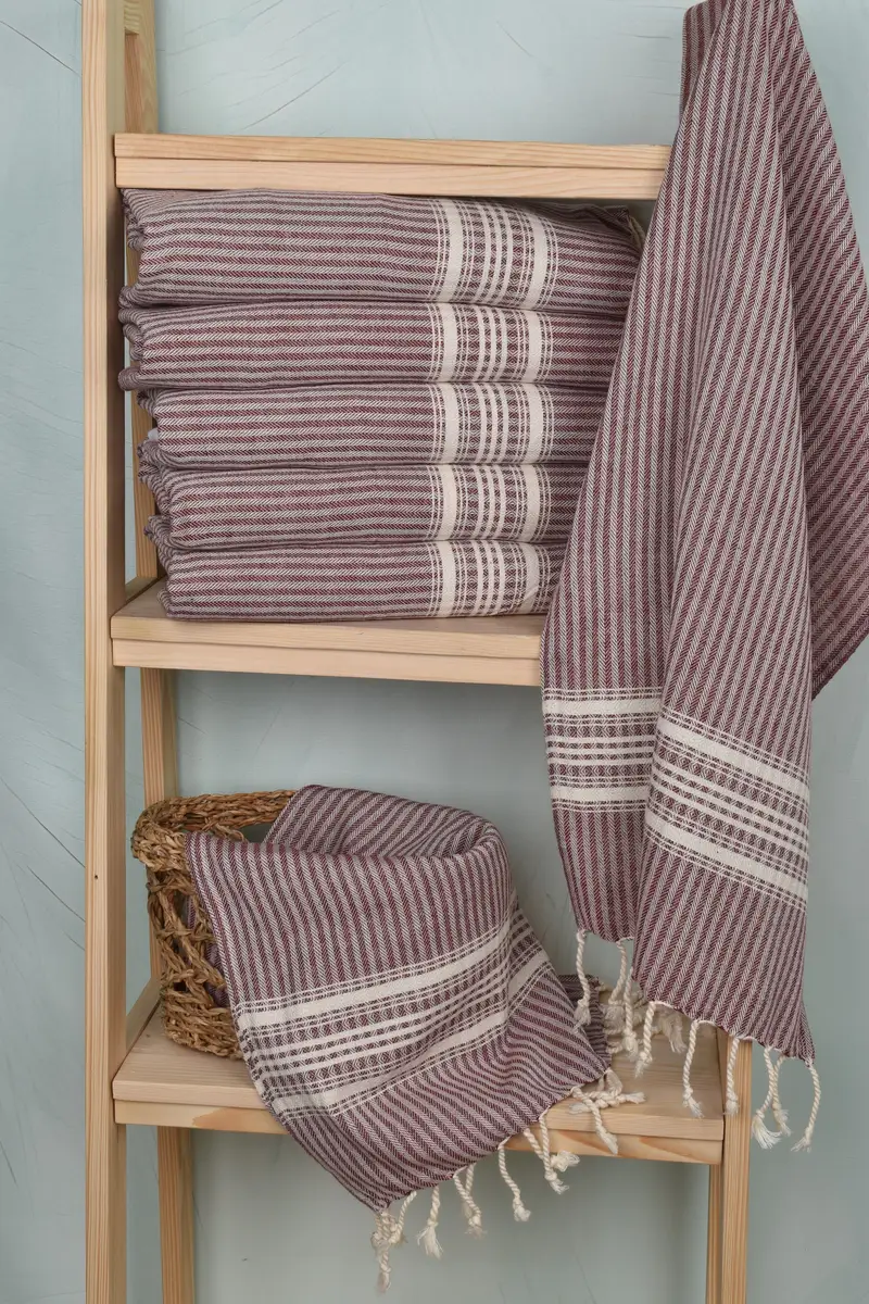 Monogram Towels, Turkish Hand Towel, 40x18 Cotton Striped Towel, Home Decor Gifts, Bathroom Towels, Monogrammed Hand Towel, Christmas Gift - 3