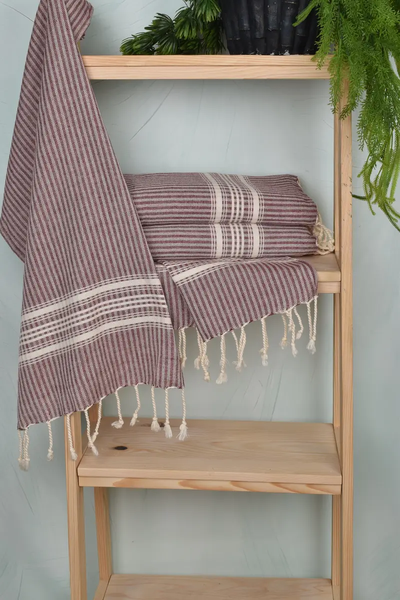 Monogram Towels, Turkish Hand Towel, 40x18 Cotton Striped Towel, Home Decor Gifts, Bathroom Towels, Monogrammed Hand Towel, Christmas Gift - 6