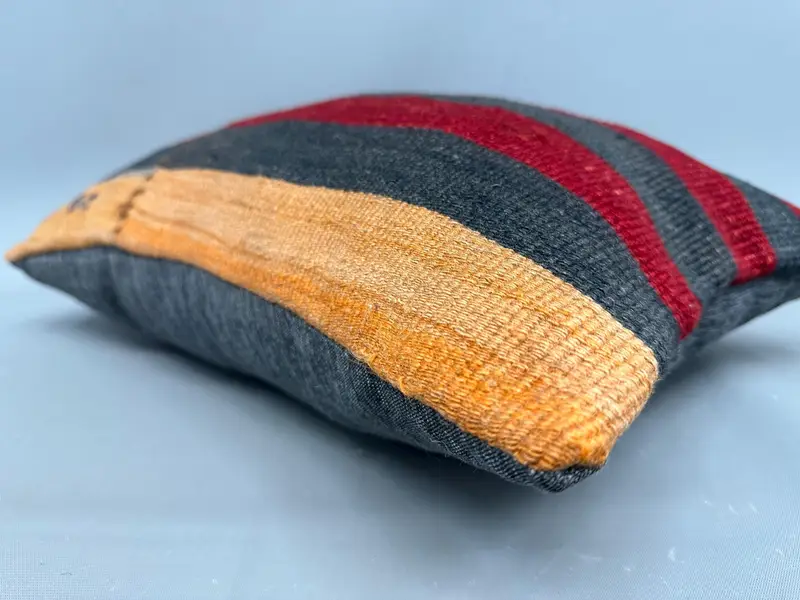 Interior Designer Pillow, Pillow, Cozy Throw Cushion, Ethnic Pillow Cover Pillow, Handmade Kilim Cushion, Gift Pillow, 12x20 Red Pillow Sham - 6