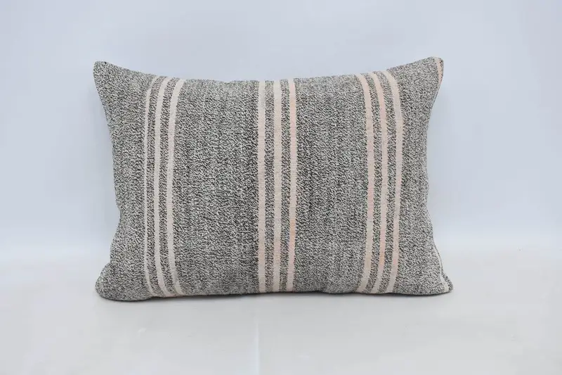 Türkischer Patio-Kissenbezug, gewebt, beige, marokkanisch, 50,8 x 71,1 cm - 1