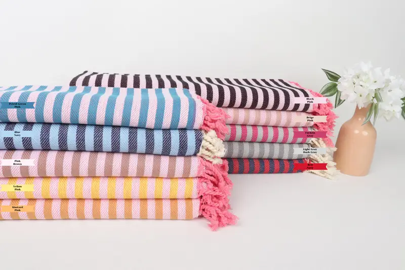 70x40 Cotton Striped Towel, Bachelorette Party Gifts, Handmade Gift, Personalized Wedding Gift, Valentines Gift, Kids Beach Towel, Bachelor Gifts - 1