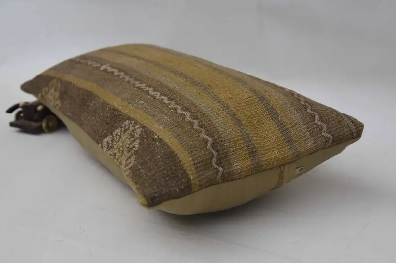 Patio Cushion Case, Cushion Cover, Handmade Kilim Cushion, Morroccon Kilim Cushion Pillow Cover, 12x24 Beige Cushion Case, Gift Pillow, Boho Pillow - 6