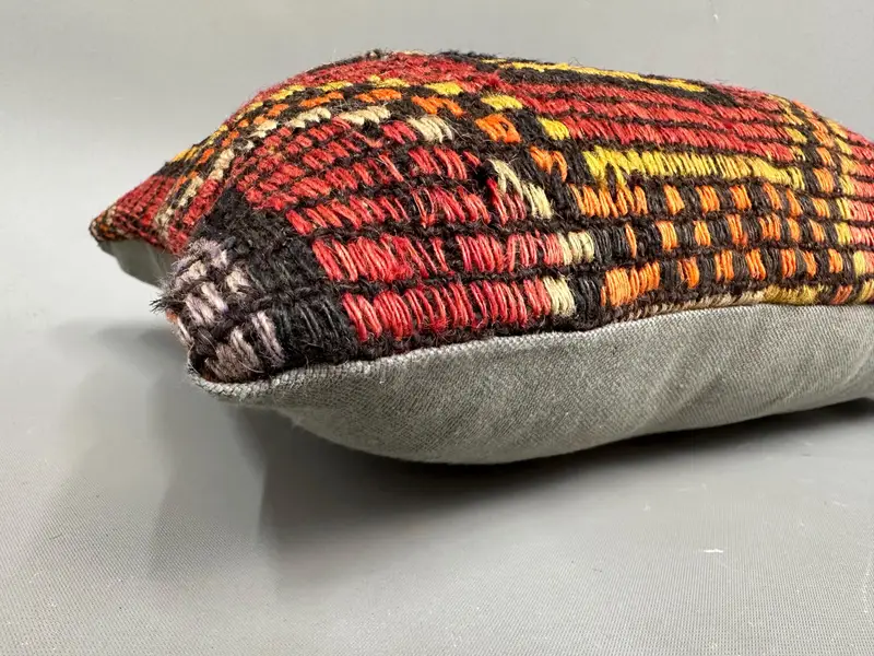 Pillow Case, Boho Pillow, Outdoor Cushion Case, Boho Chic Pillow, Kilim Cushion Sham, 12x20 Red Cushion Cover, Home Decor Pillow - 6