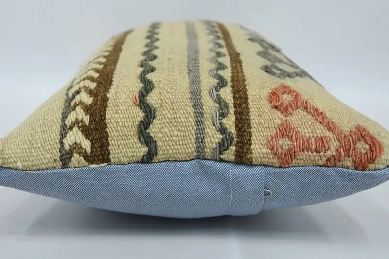 Patio Pillow, Cushion Cover, 12x20 Beige Pillow Cover, Handmade Throw Pillow Case, Gift Pillow, Home Decor Pillow, Kilim Cushion Sham - 5