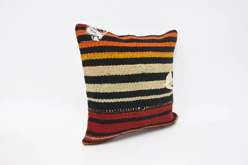 Boho Pillow, Lounge Throw Cushion Cover, Pillow Sham, Sofa Pillow Sham, Gift Pillow, 14x14 Red Pillow Sham, Ethnical Kilim Rug Pillow, Patio Cushion - 3