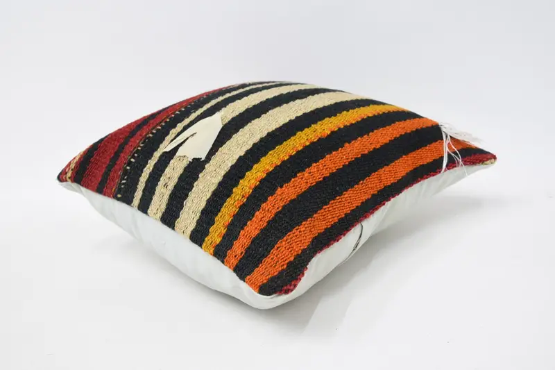 Boho Pillow, Lounge Throw Cushion Cover, Pillow Sham, Sofa Pillow Sham, Gift Pillow, 14x14 Red Pillow Sham, Ethnical Kilim Rug Pillow, Patio Cushion - 6