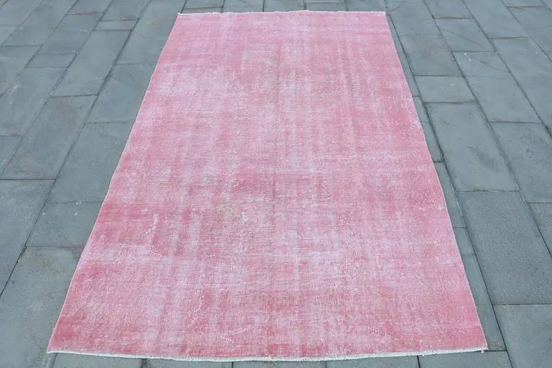 ピンクのサウスウェスタンラグ、4.9x8.1フィートのシックな室内装飾