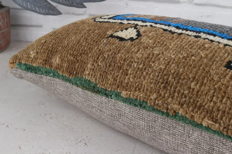 Pillow Cover, 12x24 Brown Pillow Sham, Handmade Kilim Cushion, Traditional Pillow, Pillow for Sofa, Ethnical Kilim Rug Pillow - 8