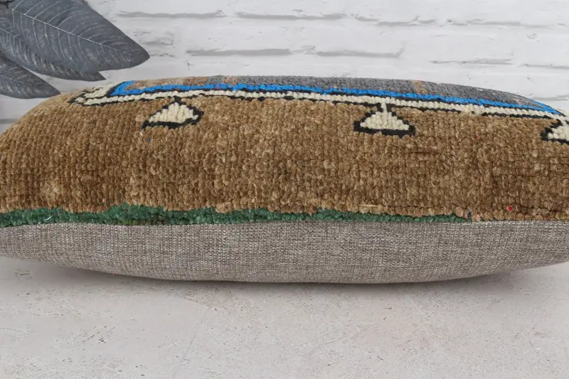 Pillow Cover, 12x24 Brown Pillow Sham, Handmade Kilim Cushion, Traditional Pillow, Pillow for Sofa, Ethnical Kilim Rug Pillow - 6