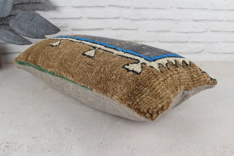 Pillow Cover, 12x24 Brown Pillow Sham, Handmade Kilim Cushion, Traditional Pillow, Pillow for Sofa, Ethnical Kilim Rug Pillow - 7