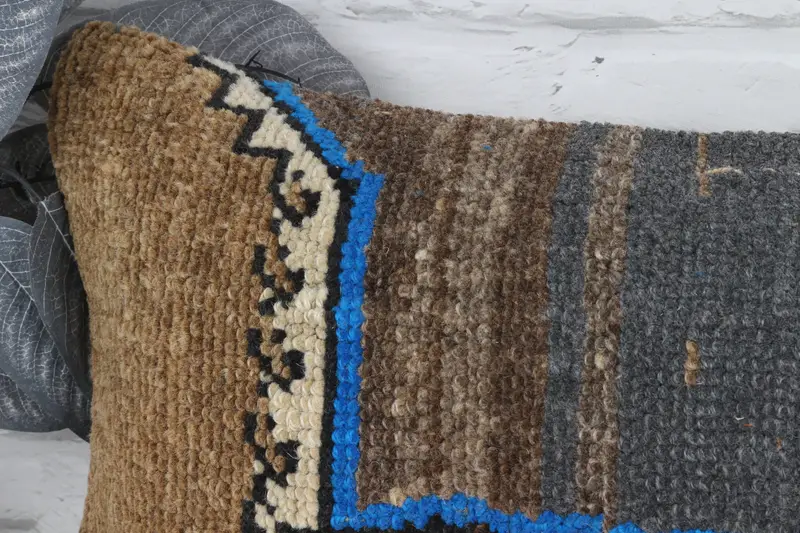 Pillow Cover, 12x24 Brown Pillow Sham, Handmade Kilim Cushion, Traditional Pillow, Pillow for Sofa, Ethnical Kilim Rug Pillow - 2