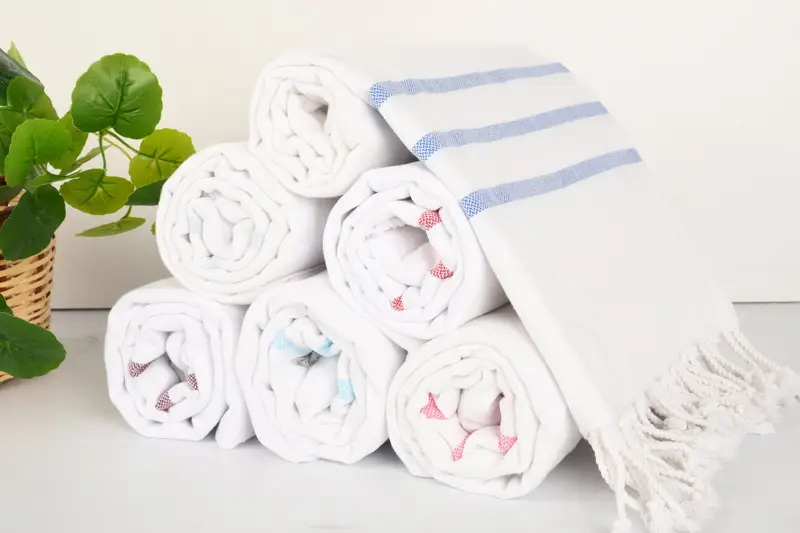 Bachelor Gift, Guest Towel, 40x24 Cotton Striped Towel, Spa Towel, Summer Towel, Small Bath Towels, Monogrammed Hand Towel, Personalized Hand Towel - 3