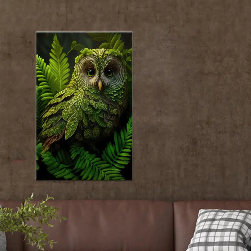 Modern Çiftlik Evi Soyut Baykuş Kanvas Tablo Baskı - Trendy Dekor